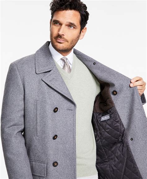 wool blend peacoat michael kors|Michael Kors Men's Classic Fit Double.